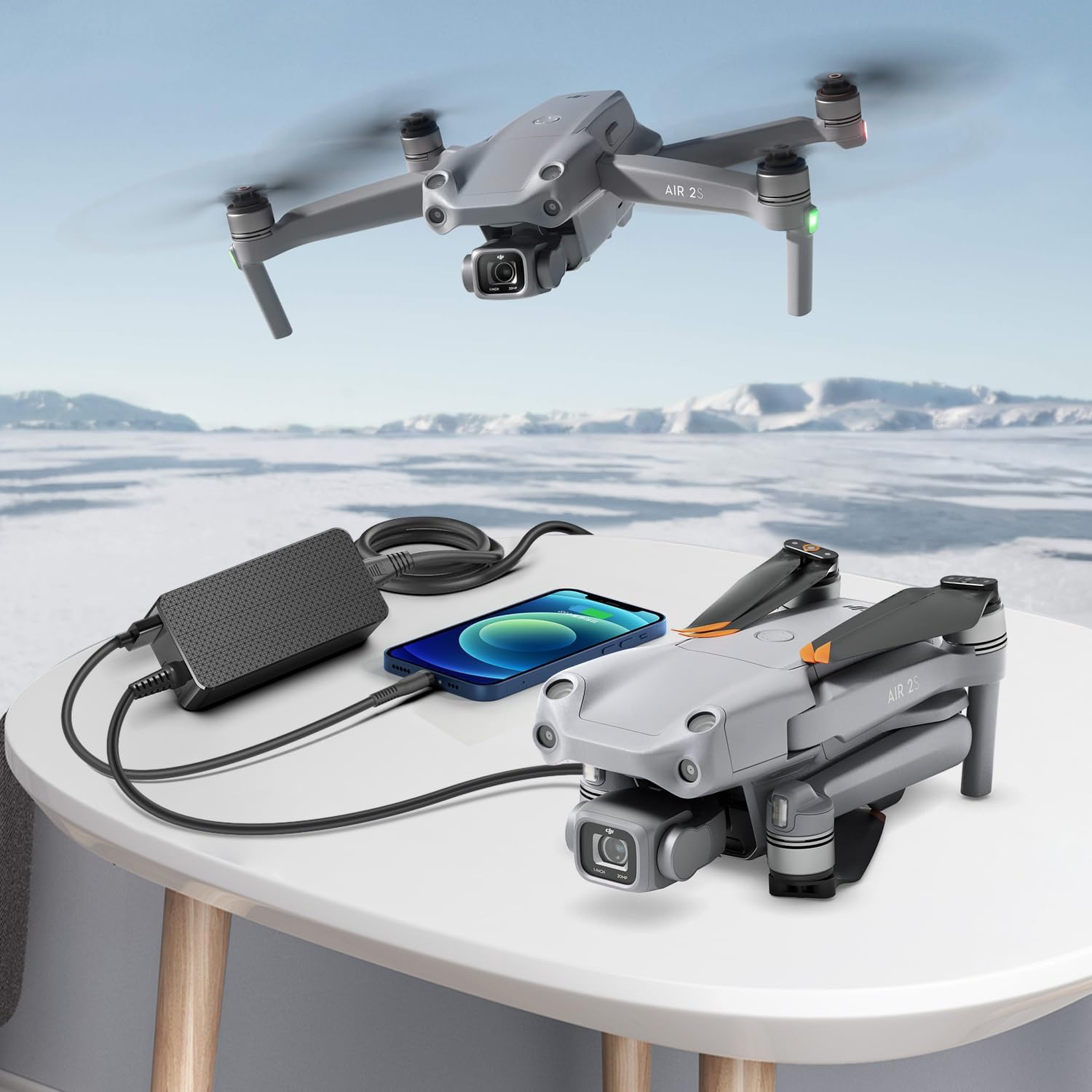 KFD Bloc d'alimentation 13,2 V 2,82 A pour DJI Mavic Air 2, DJI Mavic Air 2S DJI Air 2S Fly ‎More ‎Combo Drone Caméra, Mavic Air 2 Fly More Combo Accessoire de drone Chargeur de batterie Power Supply