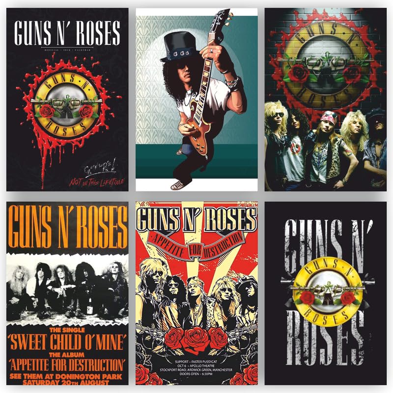 RAINFIRE CREATION Guns n Roses Poster - Pack of 6 Combo Posters