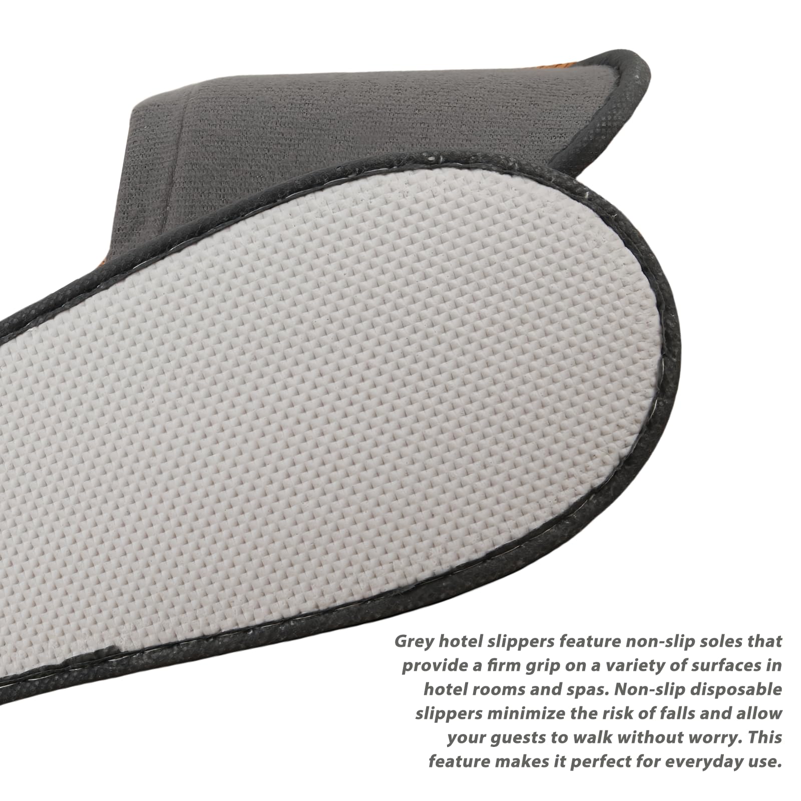 15 paia di pantofola antiscivolo per hotel, colore grigio: comode e traspiranti, set di pantofola unisex per ospiti, in spugna, 38/40 EU