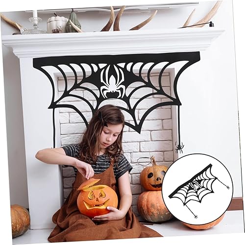 Miniatura 9 de Abaodam Halloween Spider Flower Door Window Spider Web Halloween Lace Table Halloween Wall Tapestry Black Spider Web Tablecloth Cobweb Black Scarf