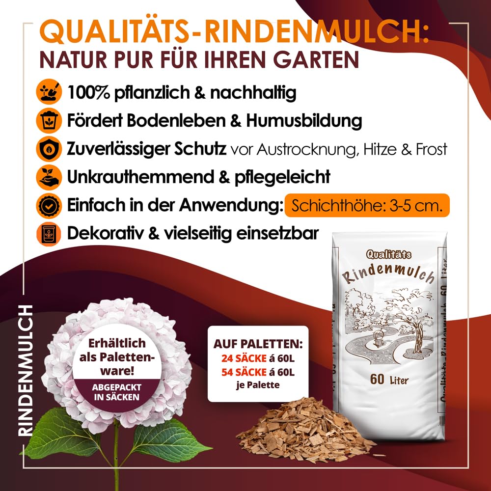 Qualitäts Rindenmulch 24 x 60 L