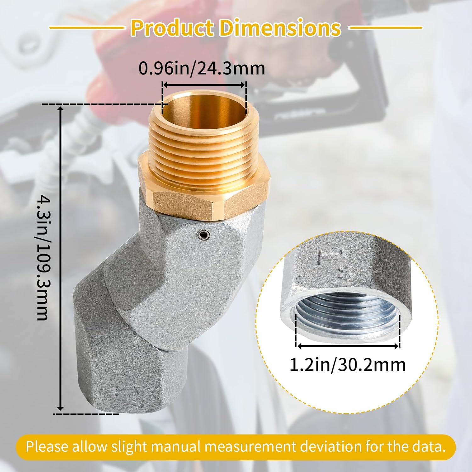 1" NPT Fuel Hose Swivel Kit Multi-Plane 360 Rotating Connector for Fuel Nozzle Fuel Transfer Pump - Fuel Hose Swivel for Fuel tank, Fuel Transfer Pump Gas Diesel Accessories (2 Pack)