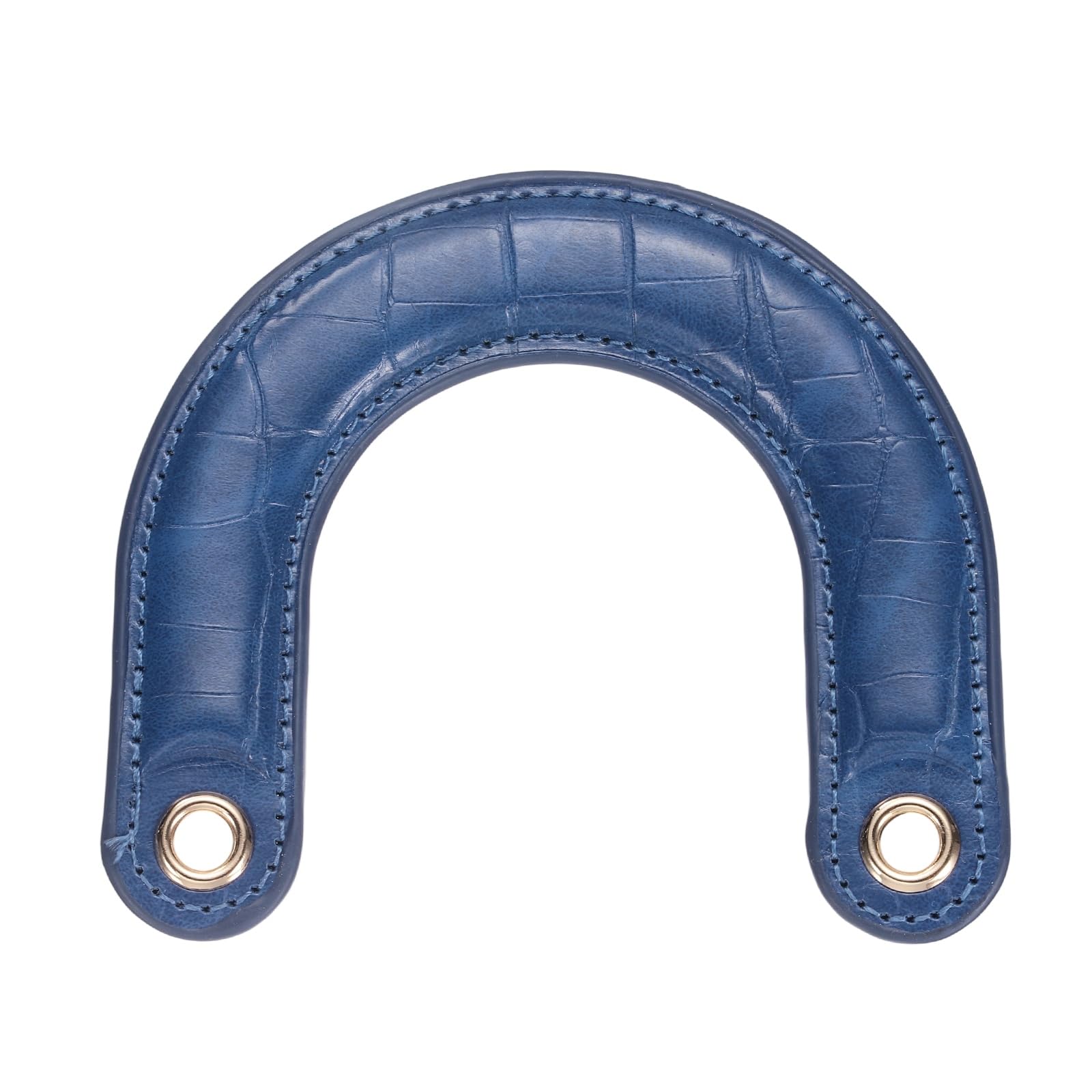 sourcing map U-Shaped Leather Bag Handle Replacement Leather Purse Handles with Iron Grommets for Clutch Bag, Handcrafted Bag Accessories, (Blue)