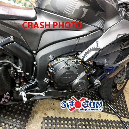 Miniatura 3 de Shogun USA Made Hon CBR600RR CBR600 CBR 600 RR 2007 2008 Deslizadores de marco negro - 750-3329