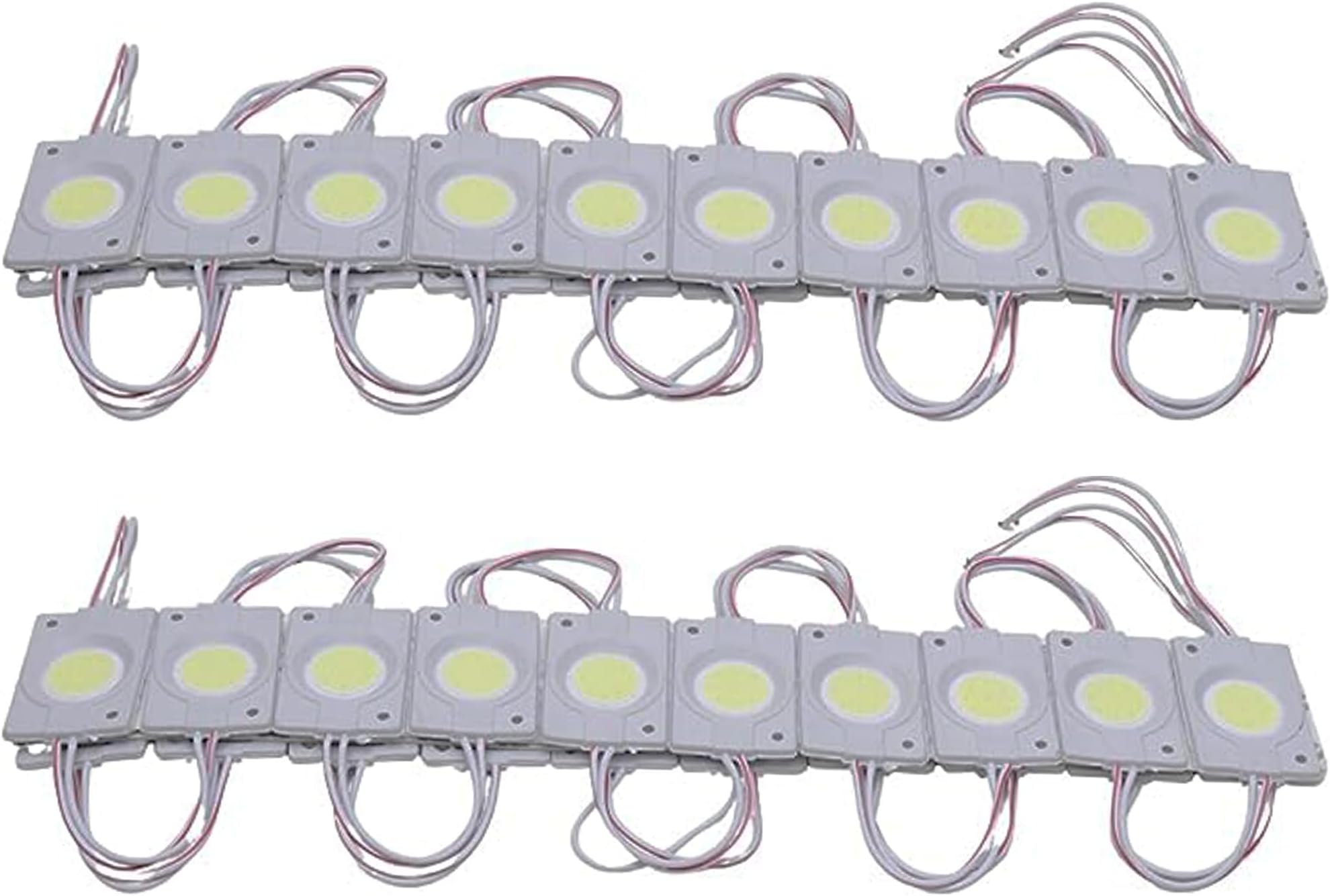 Ramanta LED Module 12V White DC 12 Volt 2.4 Watt Coin Shape Led Module Lights Lamp Bulb Multipurpose Use for Home, Temple, Bike, Car DIY Projects, Hobby Kit, Prong & Tree Decoration (20 PCs, White)