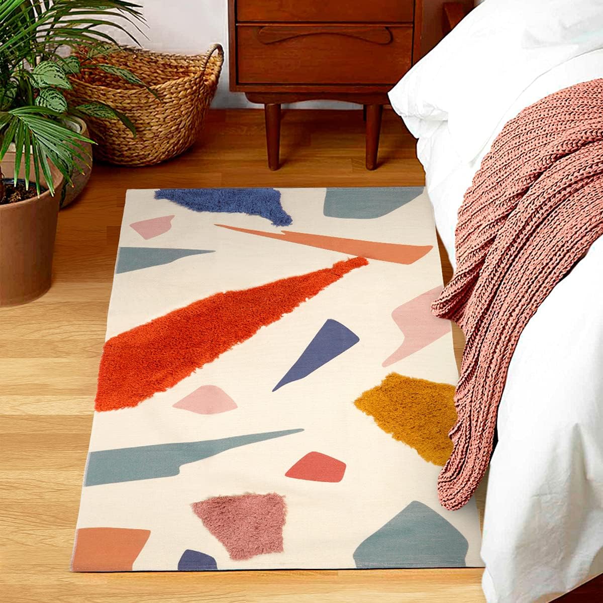 Amazon.com: LIVEBOX Multi-Color Block Bedroom Rug 3' x 5' Cute Artistic ...