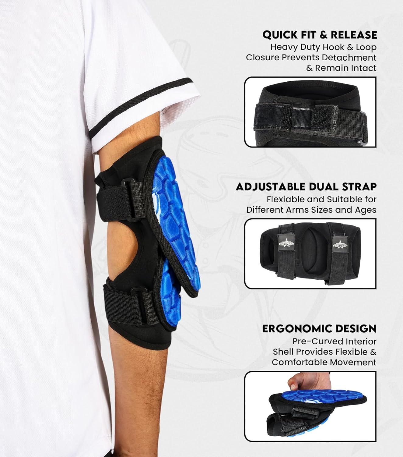Baseball Elbow Guard Softball, Adult & Youth Softball Elbow Guard Baseball with Adjustable Strap
