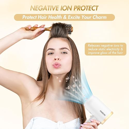 Miniatura 3 de Secador de Pelo ANIEKIN, Secador de Pelo de 1875 Vatios de Secado Rápido con Difusor y Concentrador, Secador de Pelo Compacto y Ligero para Mujeres