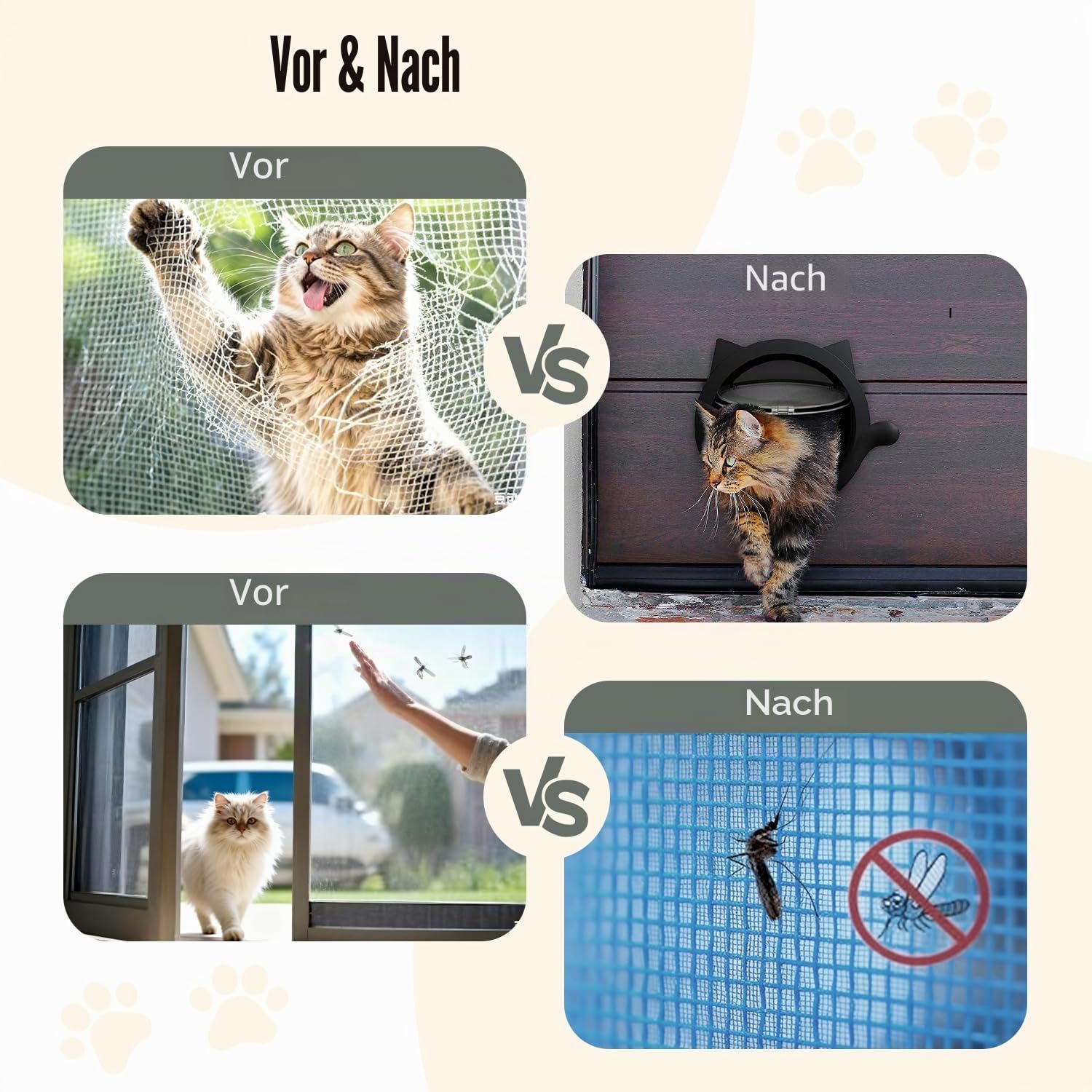 Indoor Pet Door Flap Cat Flap Door 4 Locking Modes Magnetic Weatherproof Cat Flap with Installation Accessories for Thin Door and Wall (Black)