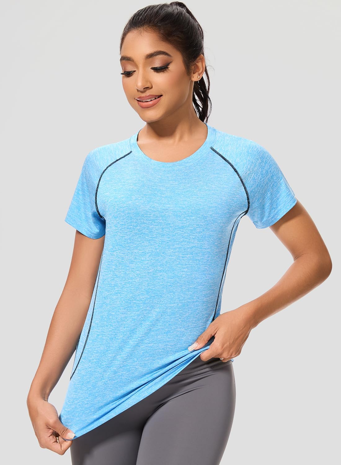 Cosy Pyro 4-Pack Women's Workout Tops Short Sleeve Athletic Compression T-Shirt Quick Dry Running Gym Tee Yoga Shirts - Image 4