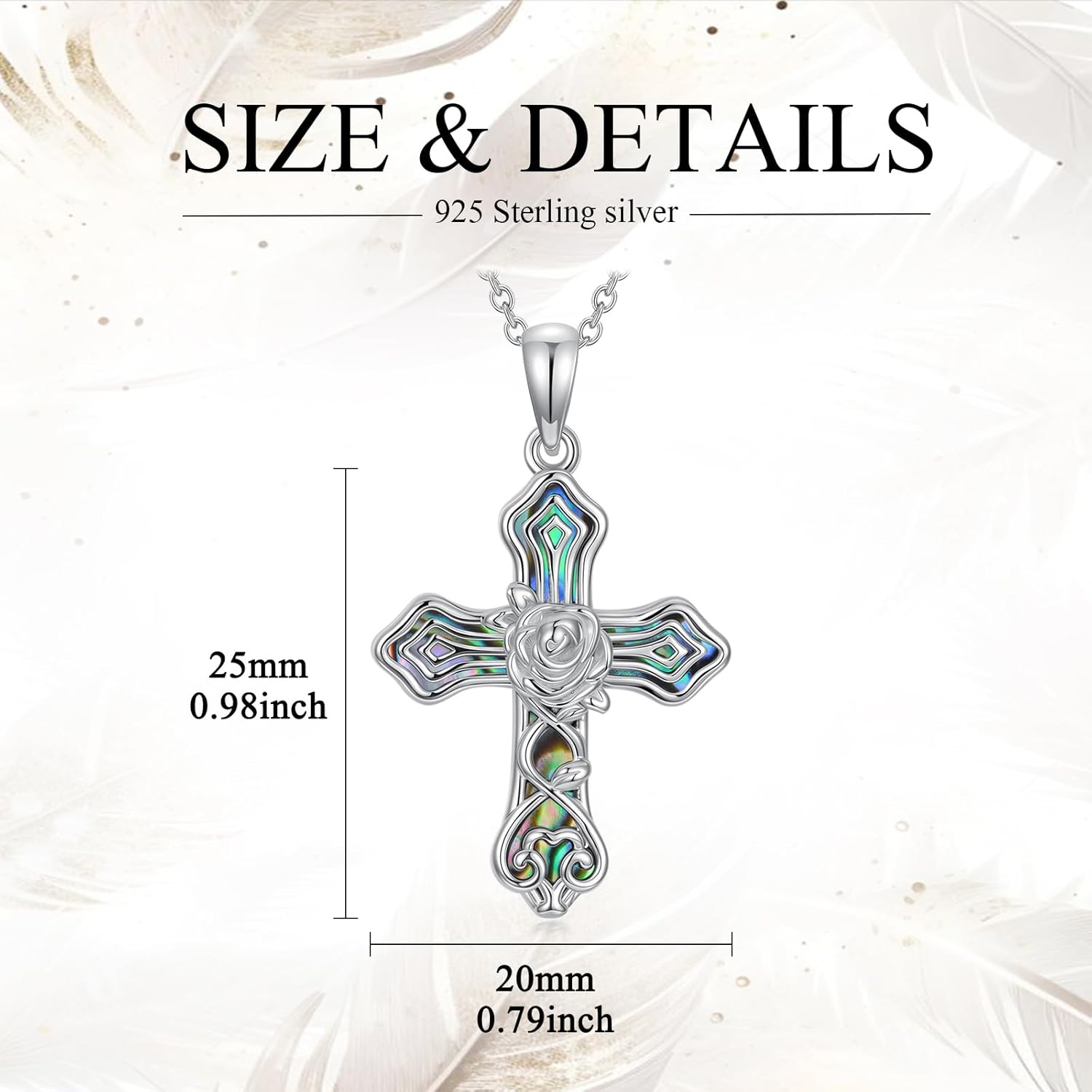 925 Sterling Silver Cross Pendant Necklace for Men Women Abalone Shell Celtic Knot Cross Necklaces Jewelry Gifts - Image 5