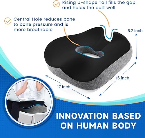 Miniatura 2 de Almohada de dona para hemorroides, dolor de coxis, poscirugía, posparto, almohada para hemorroides para silla de oficina, asiento de automóvil,