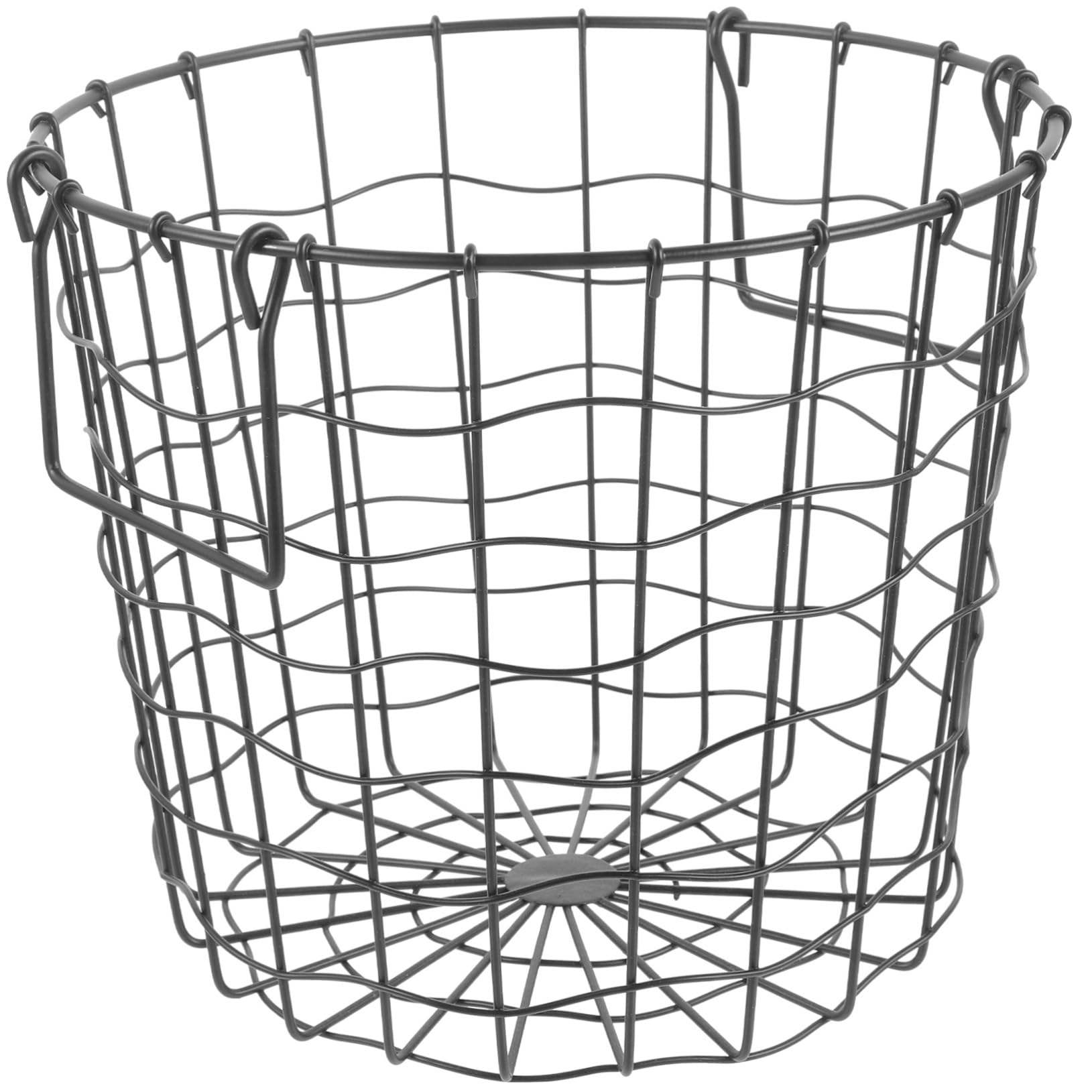Cesta para Almacenar Leña Redonda de Hierro Negro, Gran Capacidad