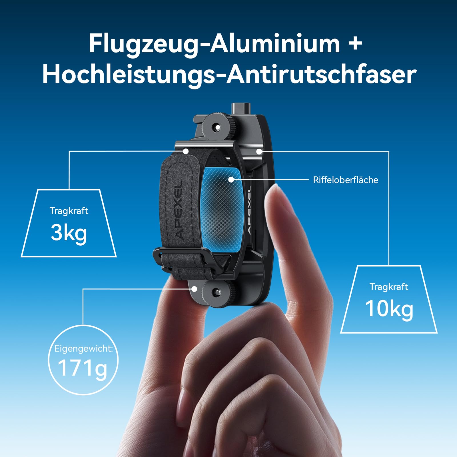 APEXEL Universal Fernglas Rucksack Adapter – 38mm Schnellwechselplatte & 1/4" Gewindeanschluss,Teleskop-Halterung Adapter,Monocular Telescope-Rucksack Clip,Geeignet für Rucksackgurte/Gürtel