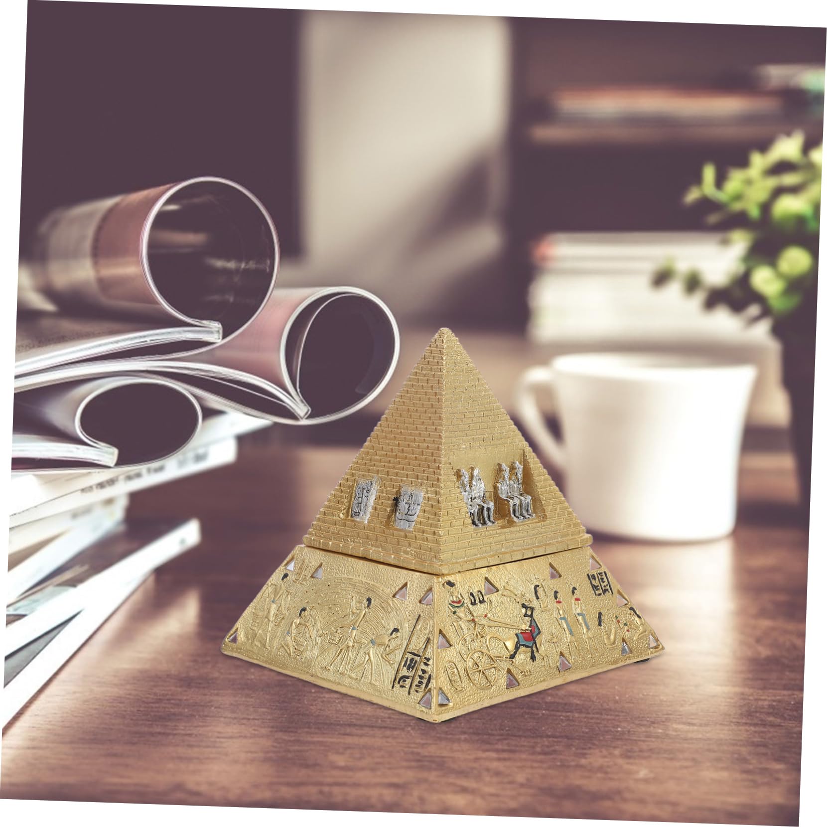 Amazon｜TOPPERFUN ピラミッド型ジュエ ス ヴィンテージ小物入れ 樹脂