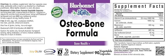 Bluebonnet Osteo-Bone Formula Vegetarian Capsules, 90 Count