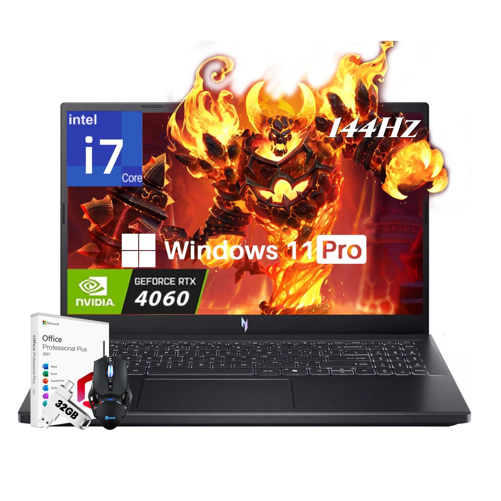 Computer Laptop Overpowered OVERPOWERED Gaming Laptop 17+, 144Hz