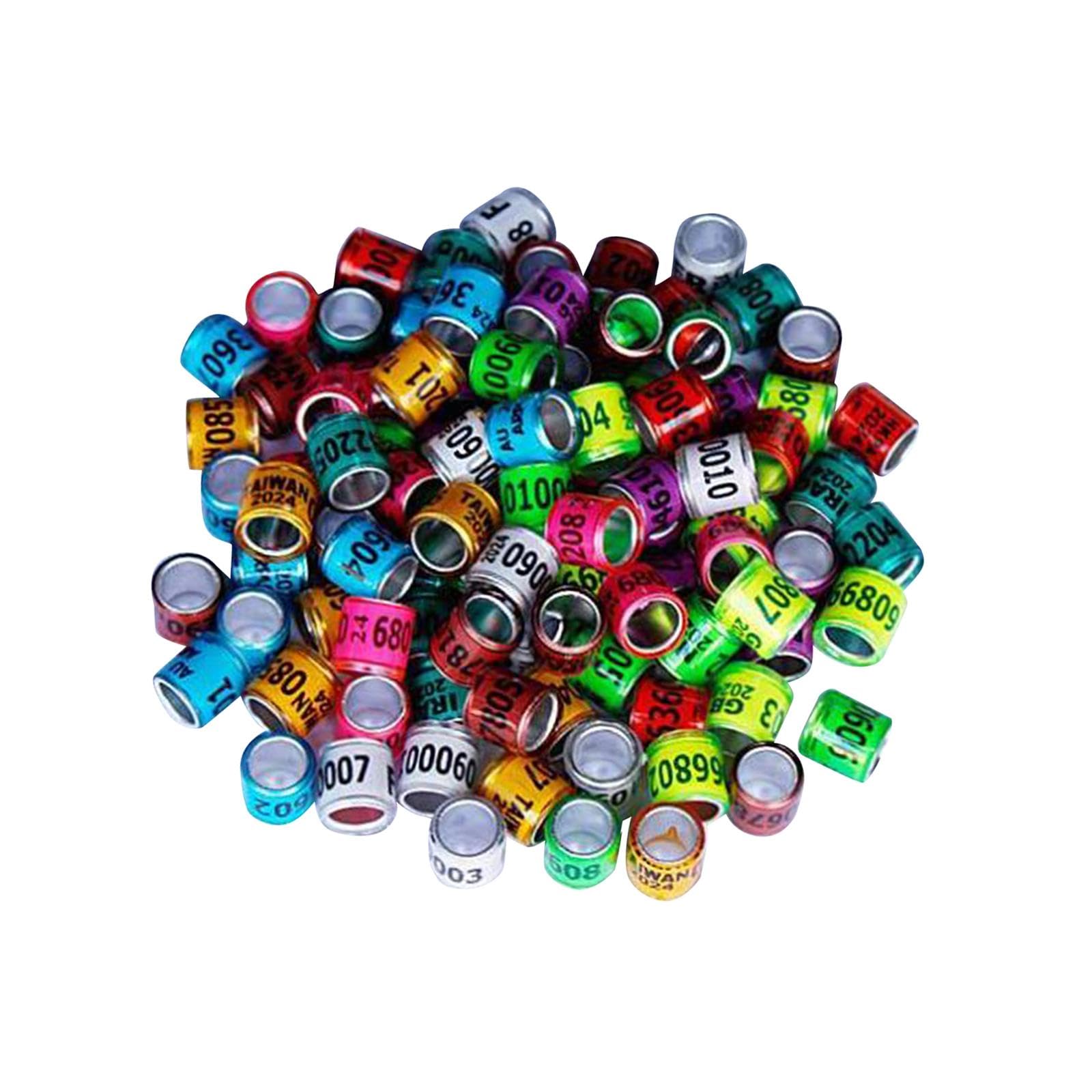 100 Pieces Pigeon Dove Leg Rings 2024 Identify Bands Accessory Training Ring Mixed Color-image-15