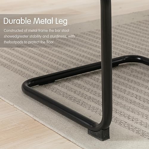 Miniatura 4 de Okeysen Juego de 2 sillas de comedor modernas de terciopelo de 19.6 pulgadas, sillas de comedor de cocina, comedor, sillas de comedor, juego de