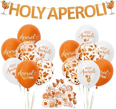 Aperol Party Deko Aperol Deko Luftballons Holy Aperoli Banner Konfetti Streudeko Aperoli Spritz Geschenke f r Geburtstag JGA Sommer Karneval Banne Hawaii Strandparty