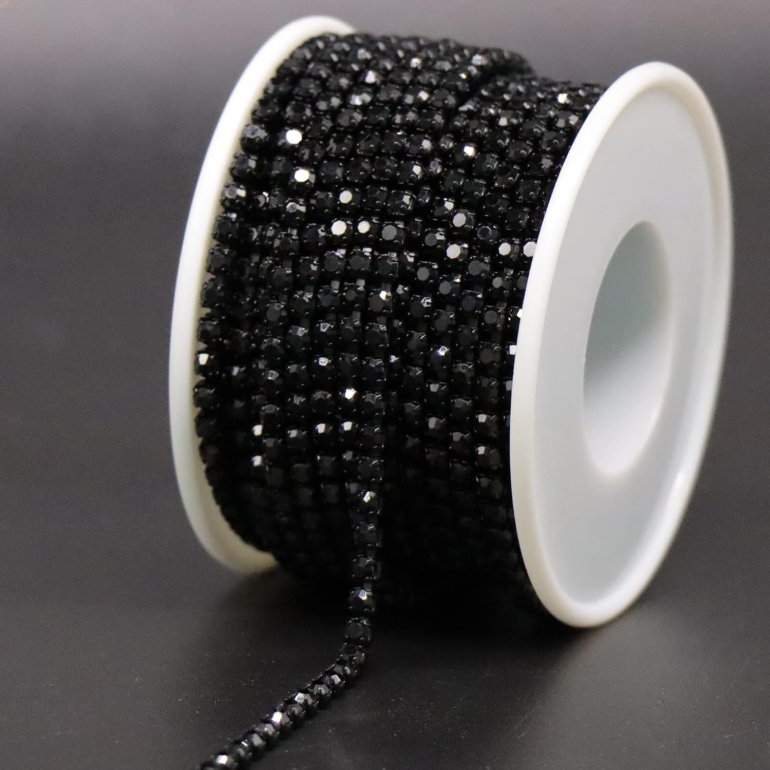 Jerler 10 Yards Crystal Rhinestone Trim SS12/3.0mm Close Chain for Sewing Crafts Ideal Wedding Party DIY Decoration
