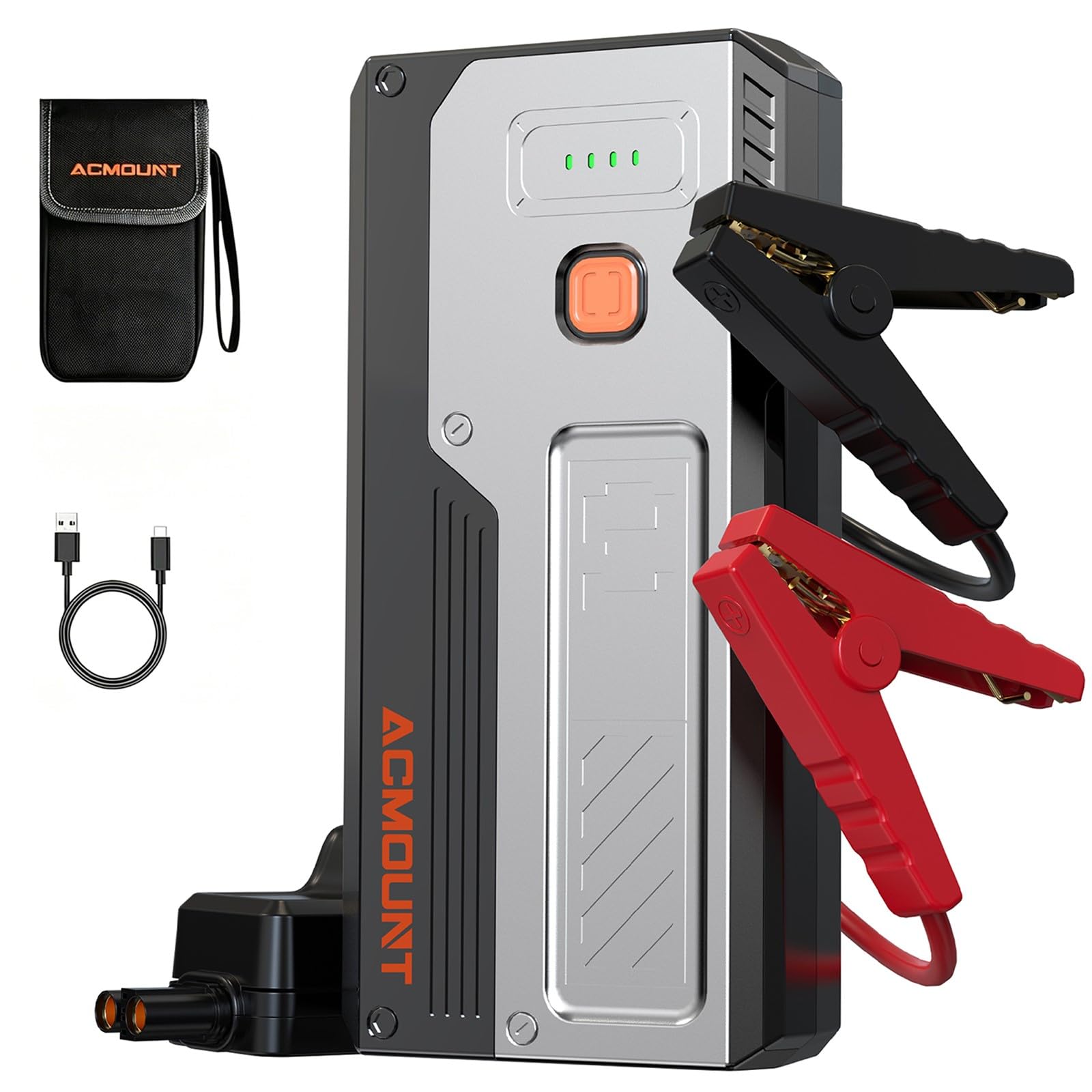 Type S DC10 Démarreur de Voiture – Chargeur de Batterie Portable 500A pour Moteurs à Essence 6,0l / Diesel 4,0l avec Ports de Charge USB-C et USB-A