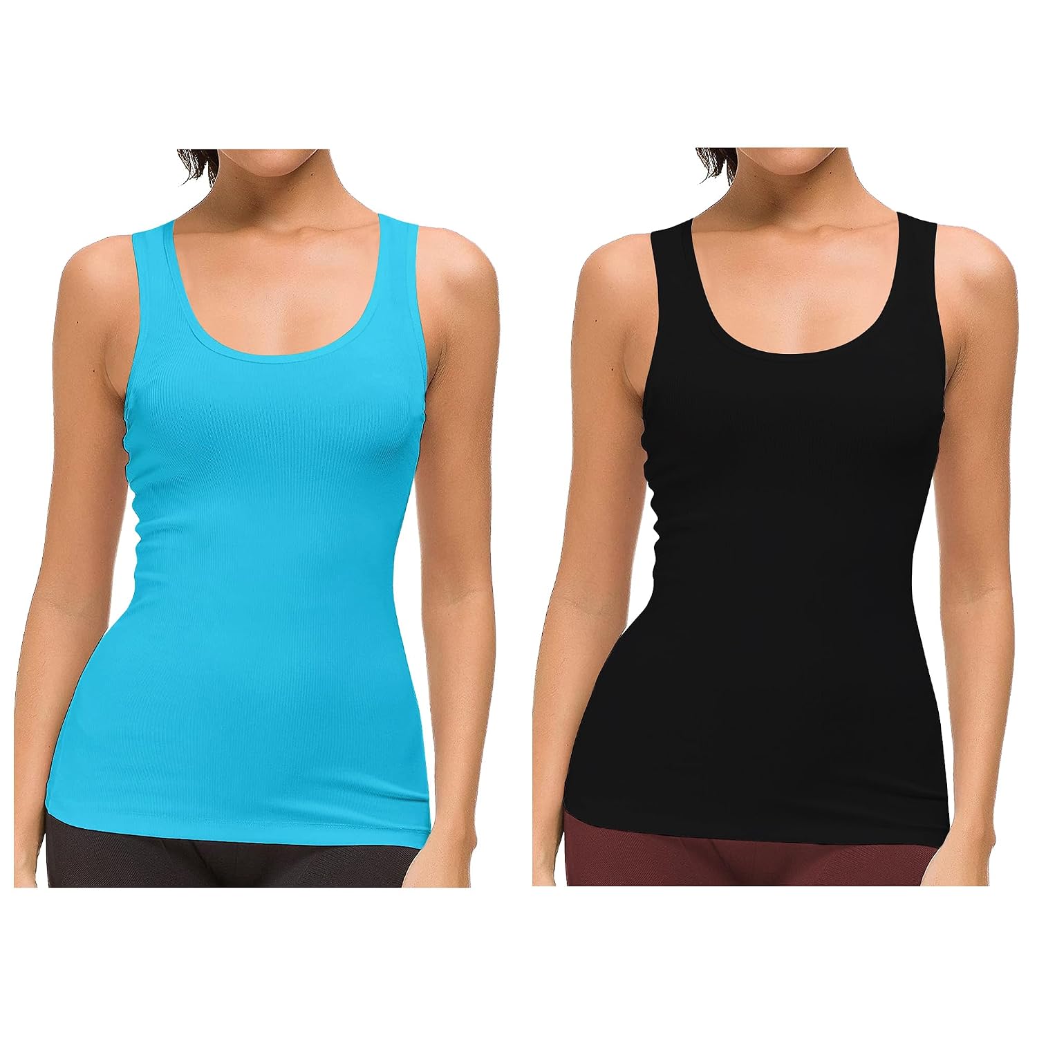 Pepperika Sleeveless Ribbed Basic Racerback Cotton Tank Tops for Women Combo Regular Length Vest Cami Inner Slip Undershir... - Review, Price and Buying Guide