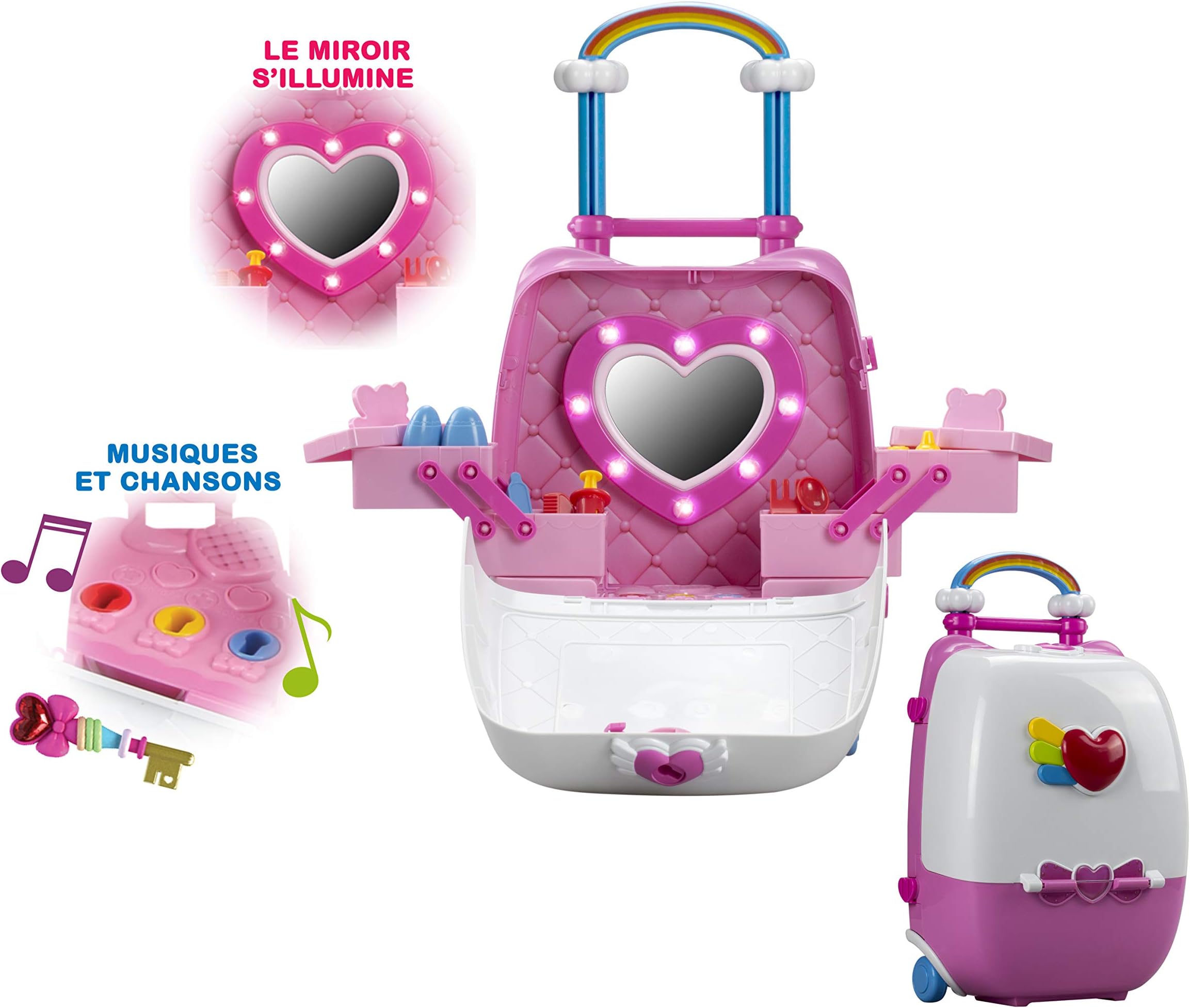 Rainbow Ruby – Licensed Mini Universe – Ruby Case – Wheels and Retractable Handle – Accessories Included – Toy with Sound and Light Effects