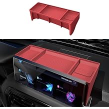 Silicone Dashboard Organizer Tray Compatible with BMW X3/X4/ix3 2019-2024, Screen Back Display Box for BMW X3/X4/ix3 2019 2020 2021 2022 2023 2024, Sunglasses Holder Organizer Red