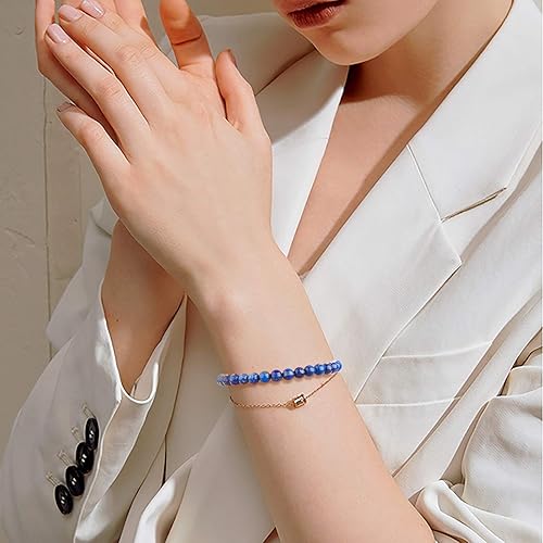 Miniatura 7 de Airssory 5 hebras de cristales de lapislázuli naturales, hebras sueltas de cuentas redondas para curación de joyas, manualidades, collares,