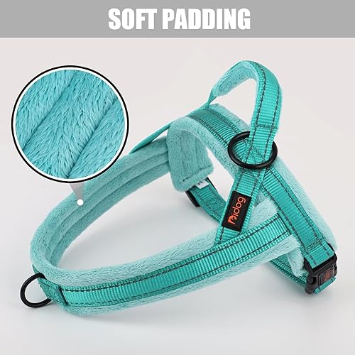 Miniatura 10 de Didog - Arnés chaleco de franela suave acolchado para perro, a prueba de escapeajuste rápido, correa reflectante para perro, fácil para caminar