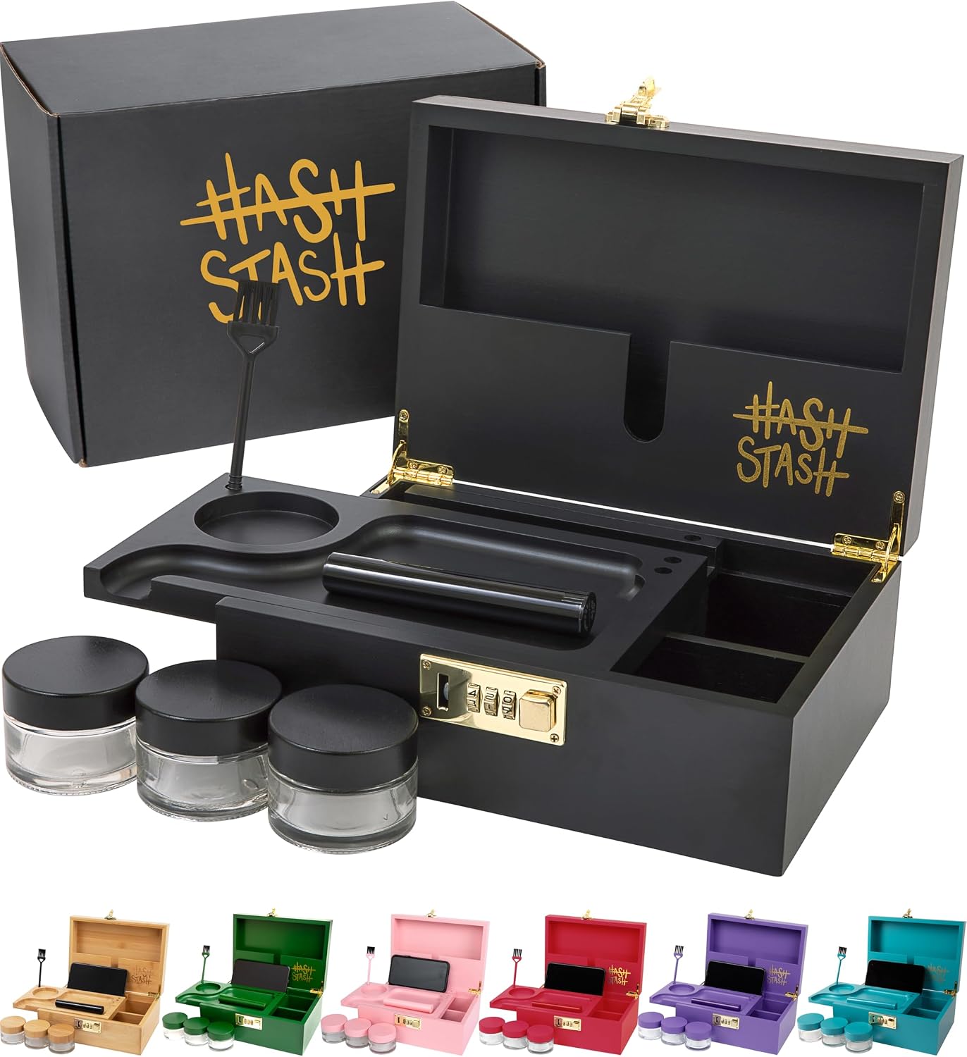 Amazon.com: HASHSTASH - The OG Storage Box (Black/Gold) : Home & Kitchen