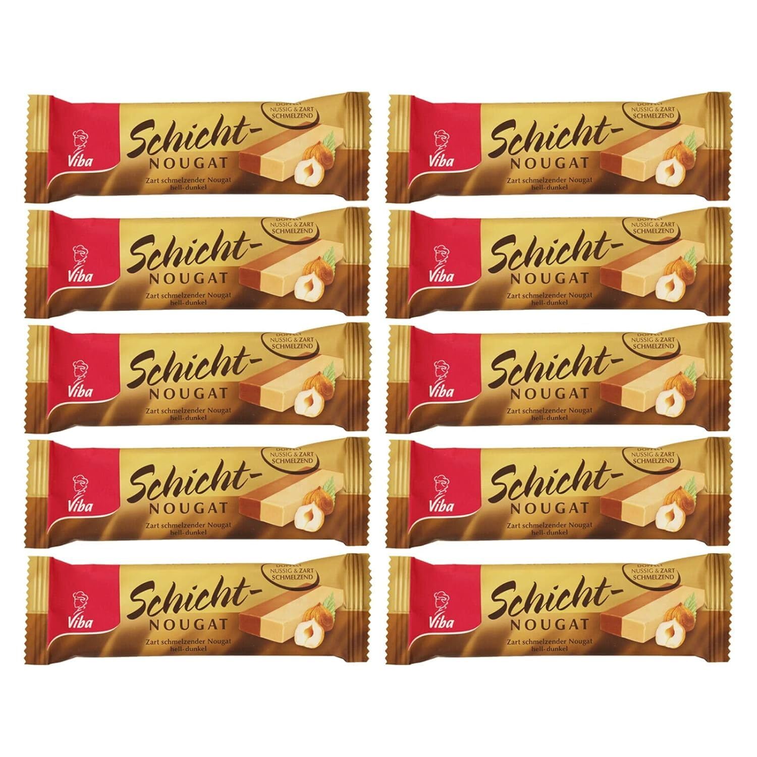 10er Pack Viba Schicht-Nougat (10 x 40 g) Nougatriegel