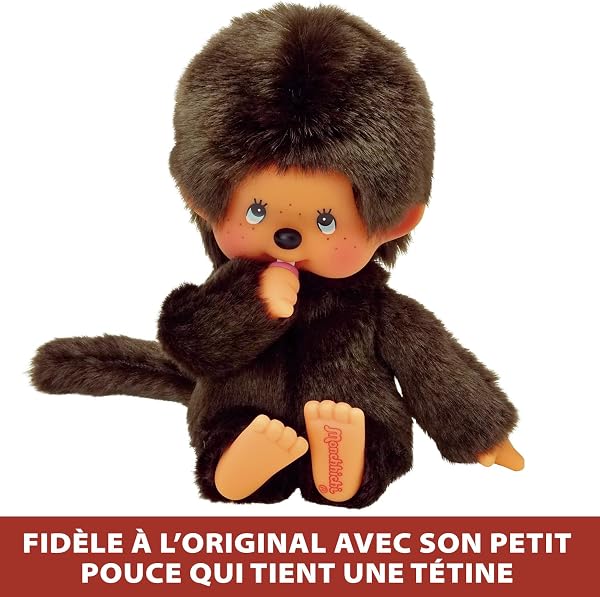 BANDAI - Monchhichi - Peluche Monchhichi Original - Peluche Singe Iconique des années 80 Toute Douce 20 cm pour Enfants et Adultes - Jouet Enfant 2 Ans et + - 84637 - 4