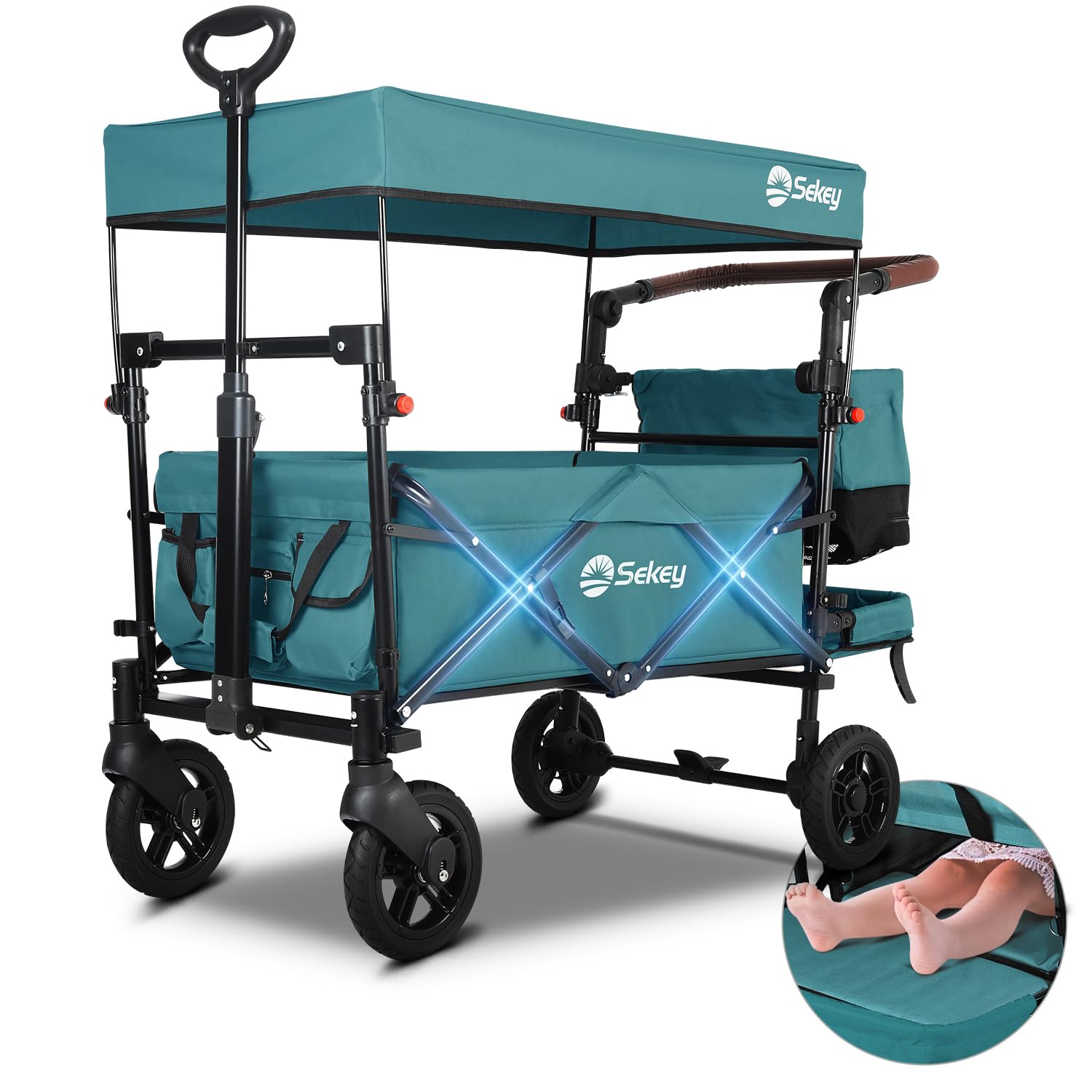 Carrello Pieghevole Per Esterni Carromco - Fino A 80 Kg, Con Freno Di Stazionamento, Ideale Per Giardinaggio, Picnic E Shopping