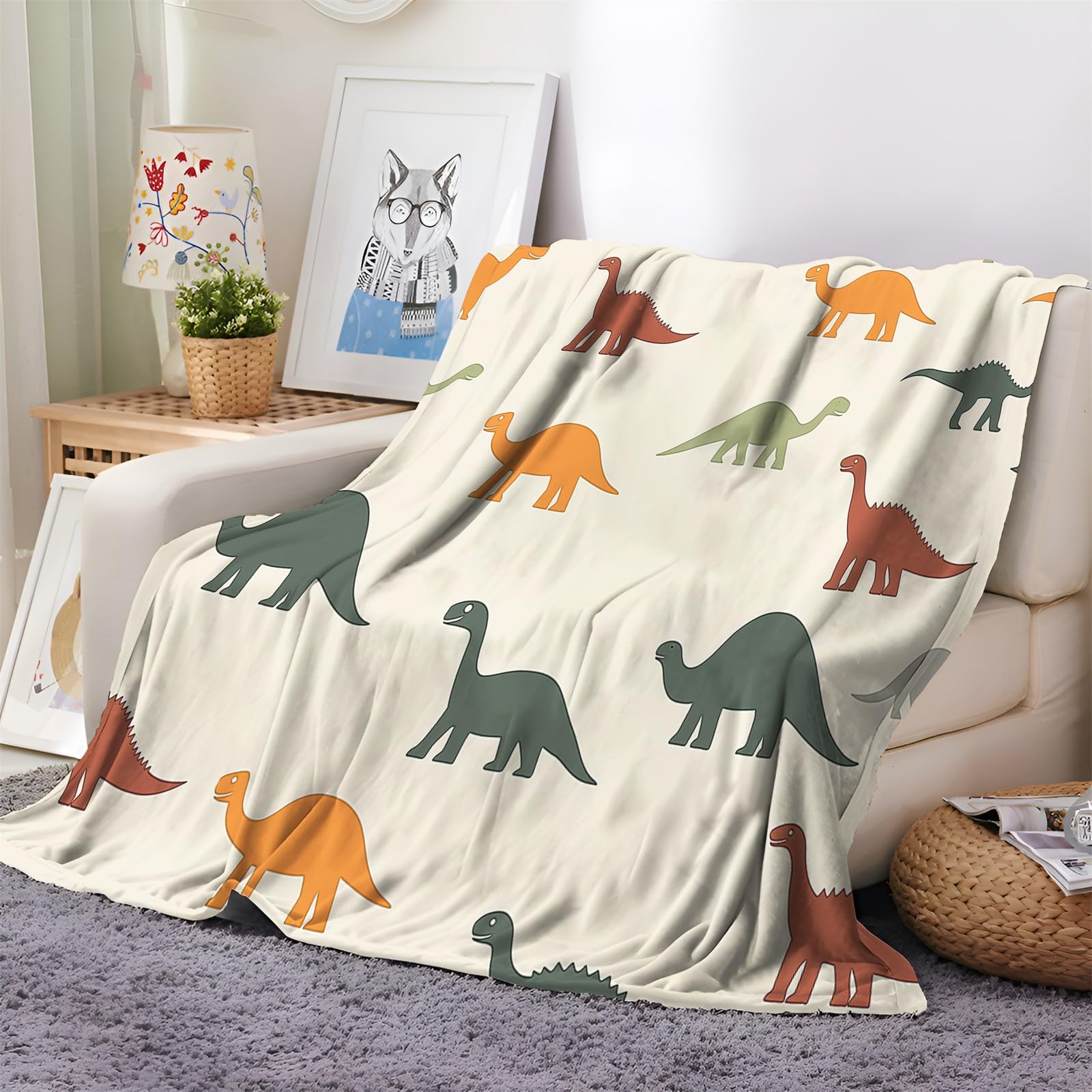 Couverture flanelle douce 150x200 cm motif océan au toucher duveteux