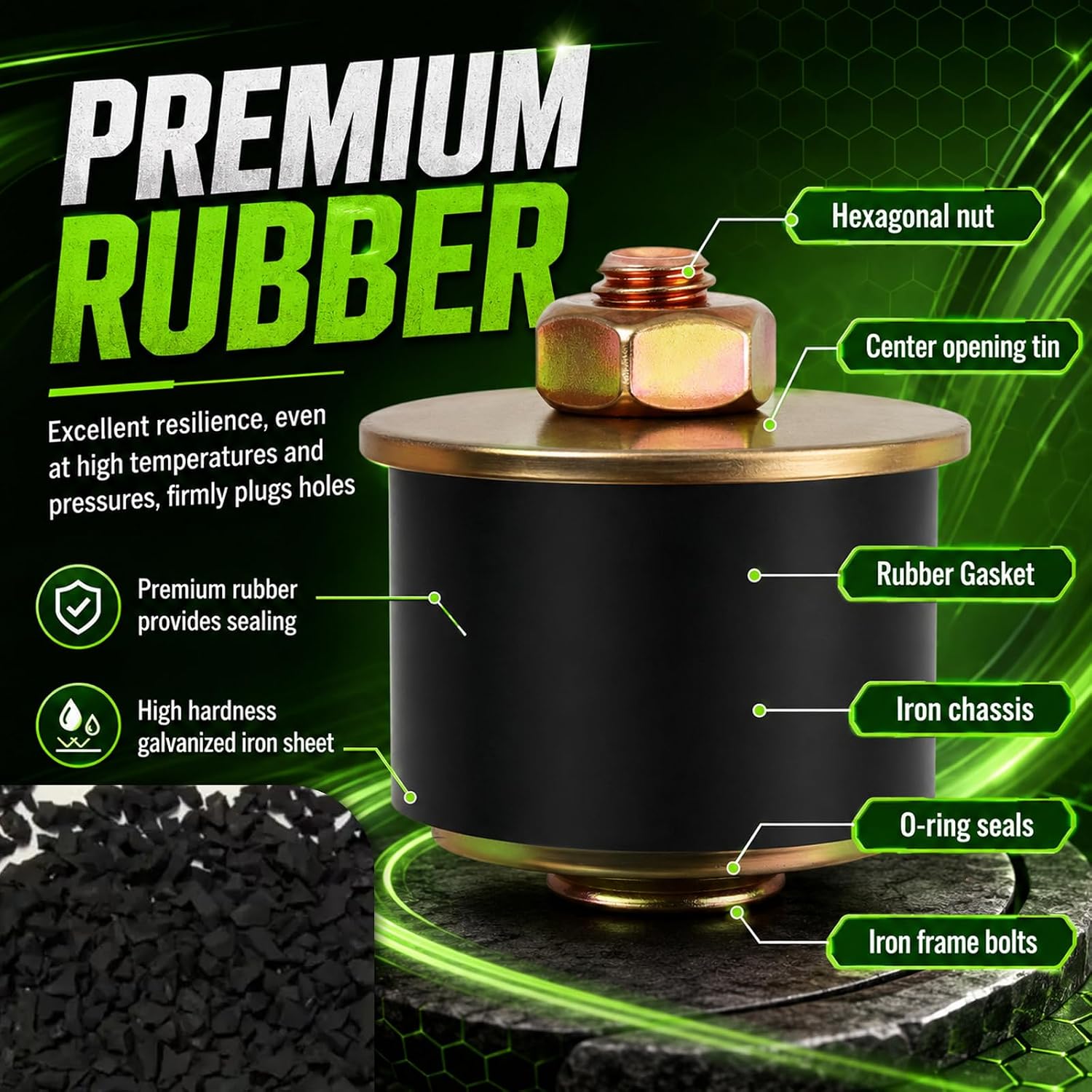 Multi-Size Car Freeze Plugs,7PCS 3/4" to 1-1/2" Rubber Expansion Plug Compatible with 19mm to 41mm Inner Diameter Holes,Durable Expandable Rubber Plugs Vehicle Accessories