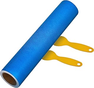 Rhinestone Flock for Hotfix Rhinestones Self Adhesive Flock Sheet Blue Sticky Flock Material Flock Plus for Rhinestone Template Material Flocked Fabric for Jewelry Box Cutting Machine, 18 in x 3.3 Yd