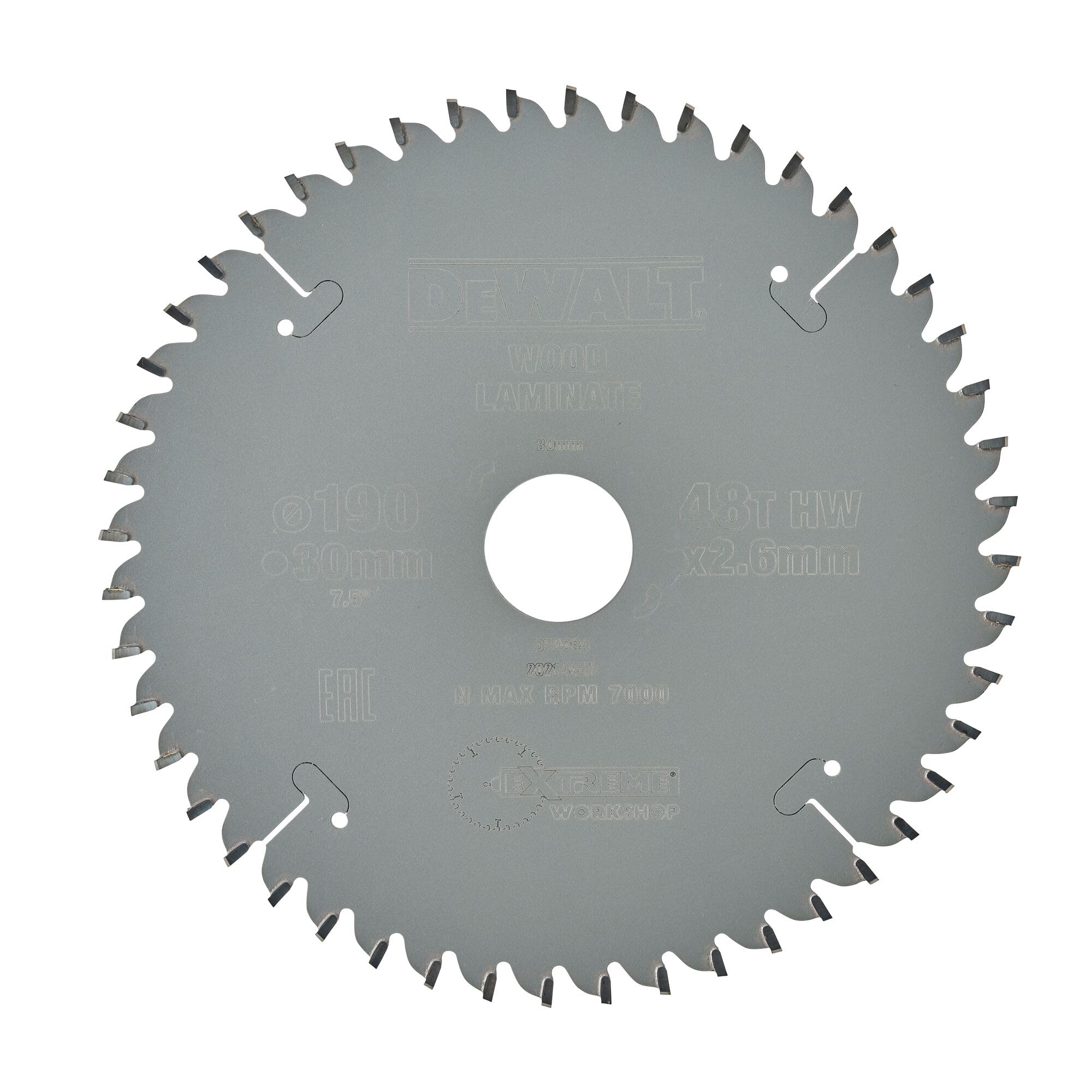 DeWalt, DT4094, QZ, Hoja para sierra circular portátil 190x30mm 48D