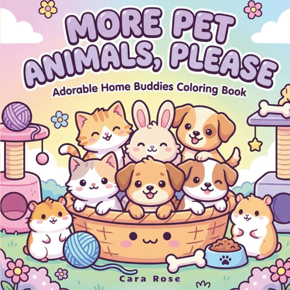 More Pet Animals, Please: Adorable Cute Pets Coloring Book for Kids, Beginners & Adults (Cute Animals)