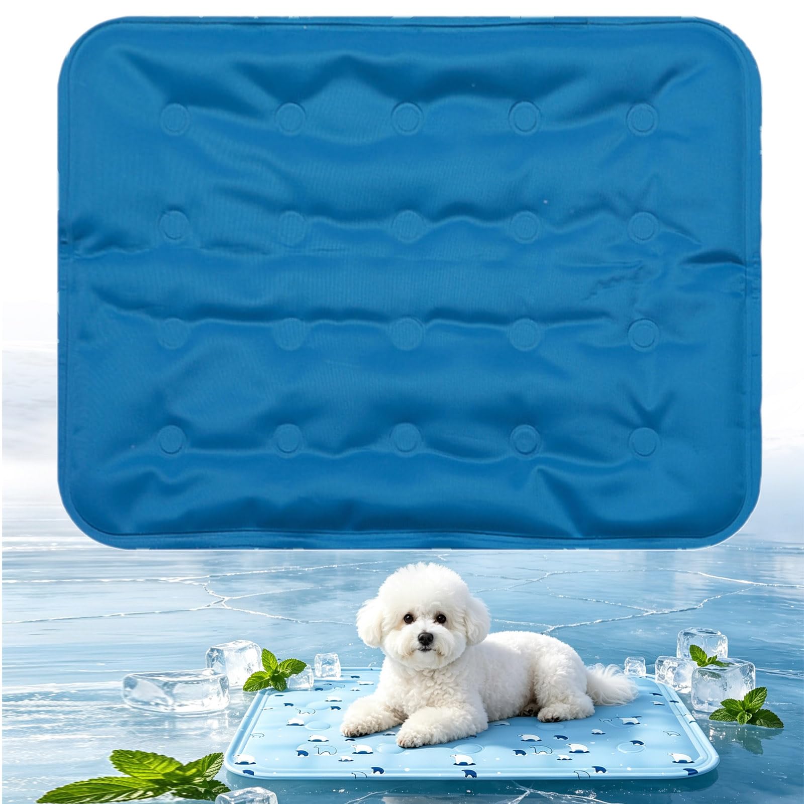Pet Cooling Mat, 2026 New Non-Toxic Pet Cool Pad Bed Cushion for Dogs, Cats, and Rabbits, Anti-Scratch Foldable Soft Mat for Crate Floor Sofa, Heat Relief Mats with Cute Print in Hot Summer