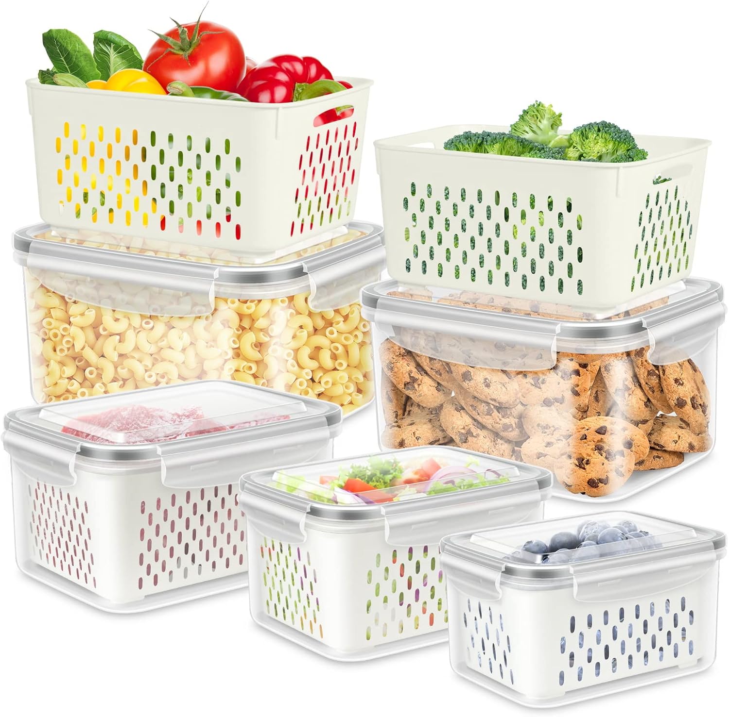 TBMAXS 5 Pack Fruit Storage Containers for Fridge, Produce Saver