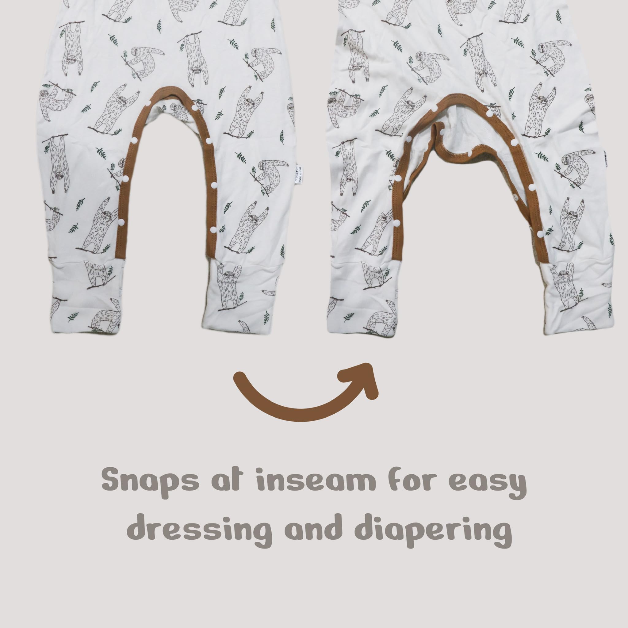 KaWaii Essentials Unisex Organic Cotton Bodysuit Romper, Foldover Hand & Foot Cuff, Stretchy & Comfy Pack of 5 for Babies 9-12 Months, Pack of 5 Multicolor