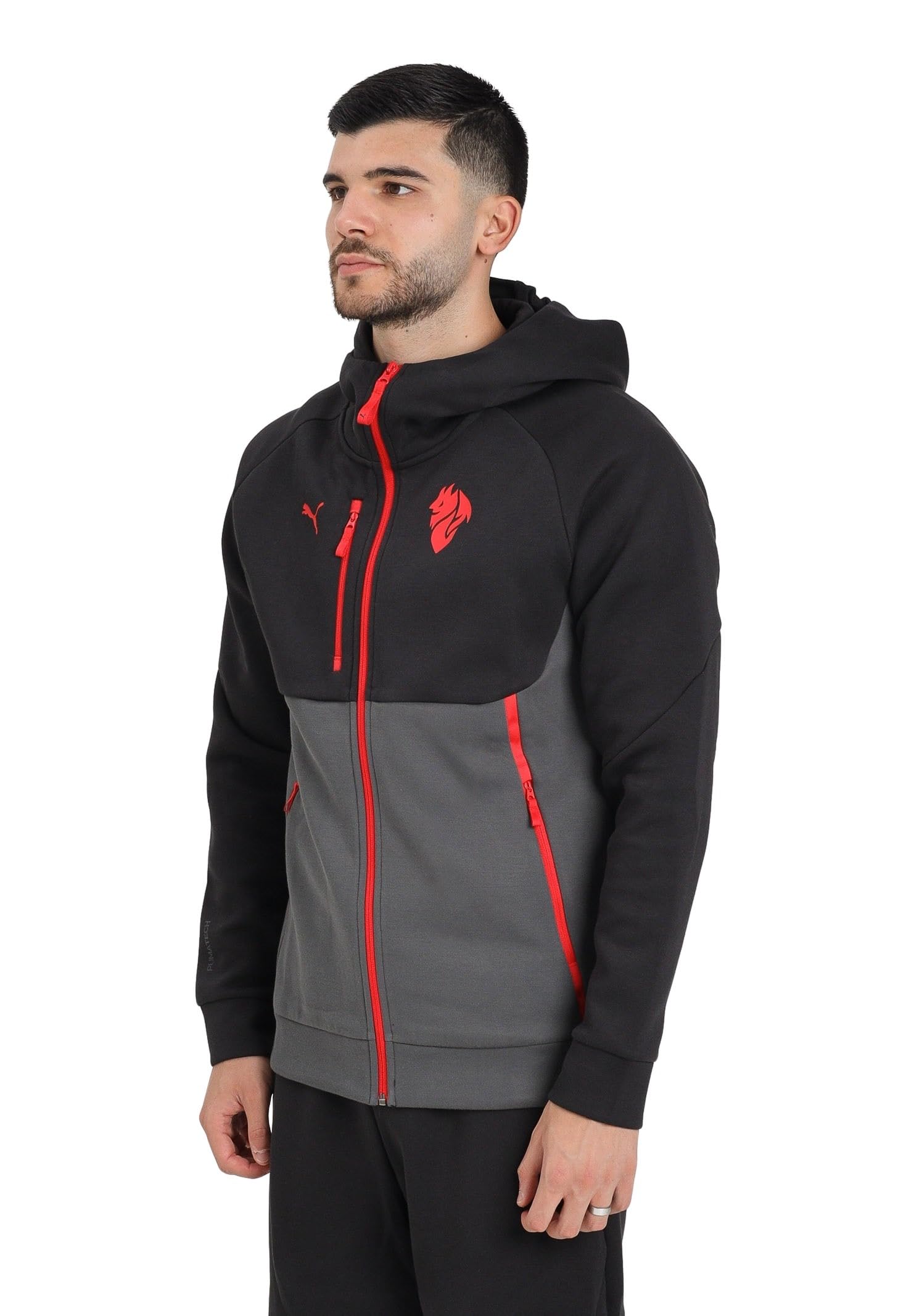 PUMA Pumatech 2025/26 Giacca Nera con Cerniera e Cappuccio