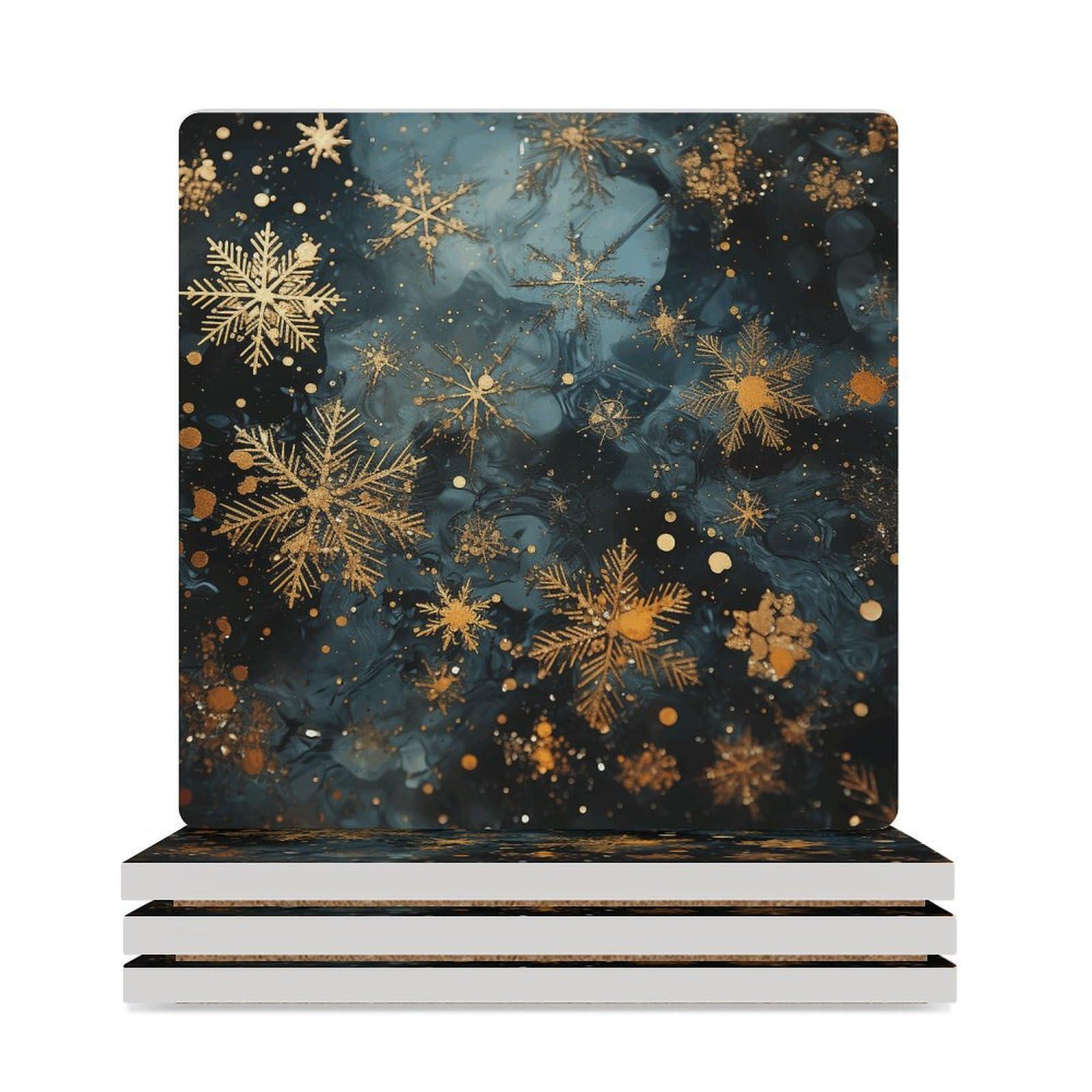 Dessous de verre flocon de neige réutilisable anti-traces pour table basse