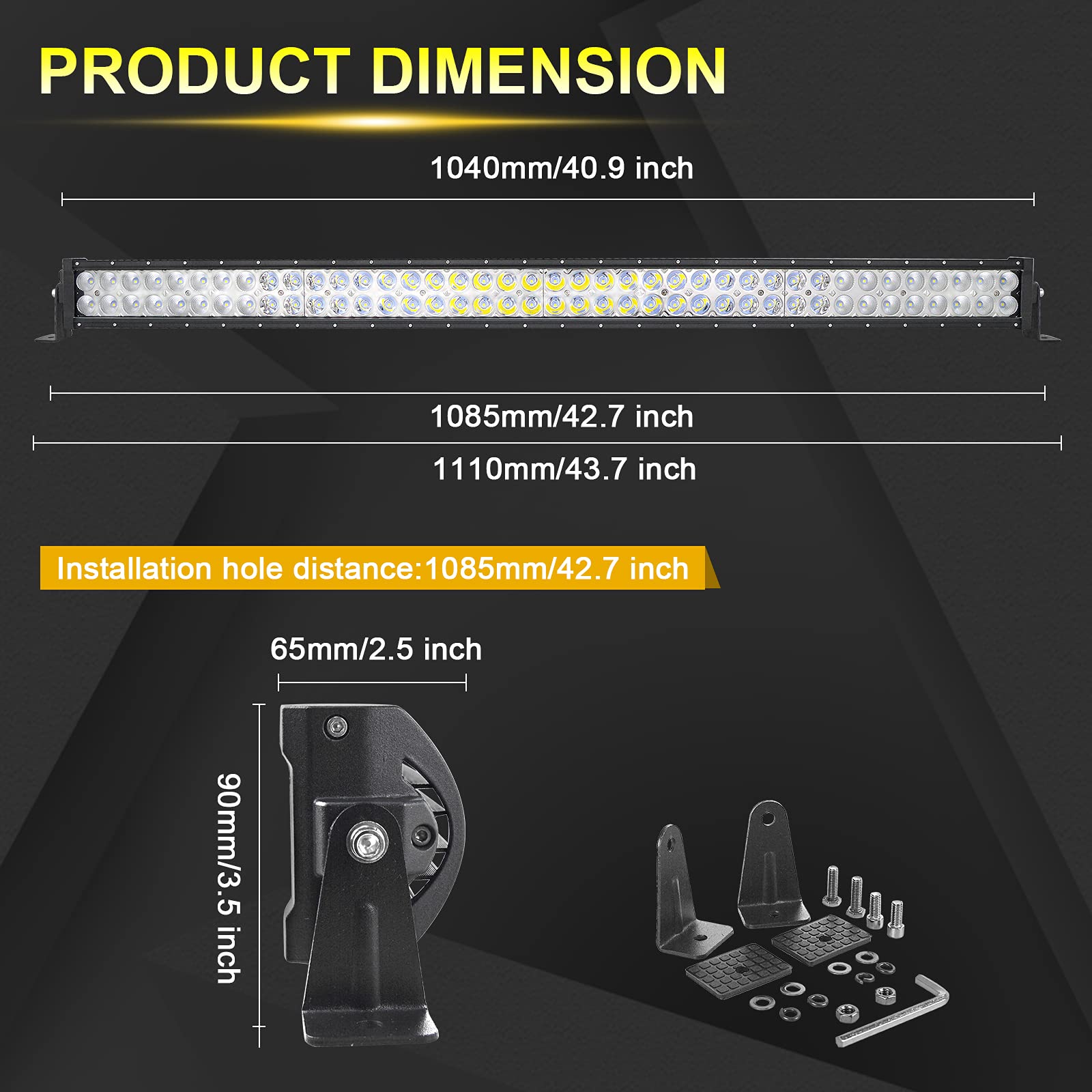 Willpower 42 cale 240 W LED listwa świetlna 12 V reflektor Combo Beam Led Off Road Driving Fog Work Lights Bar do ciężarówki łodzi 4 x 4 Pickup samochód SUV ATV