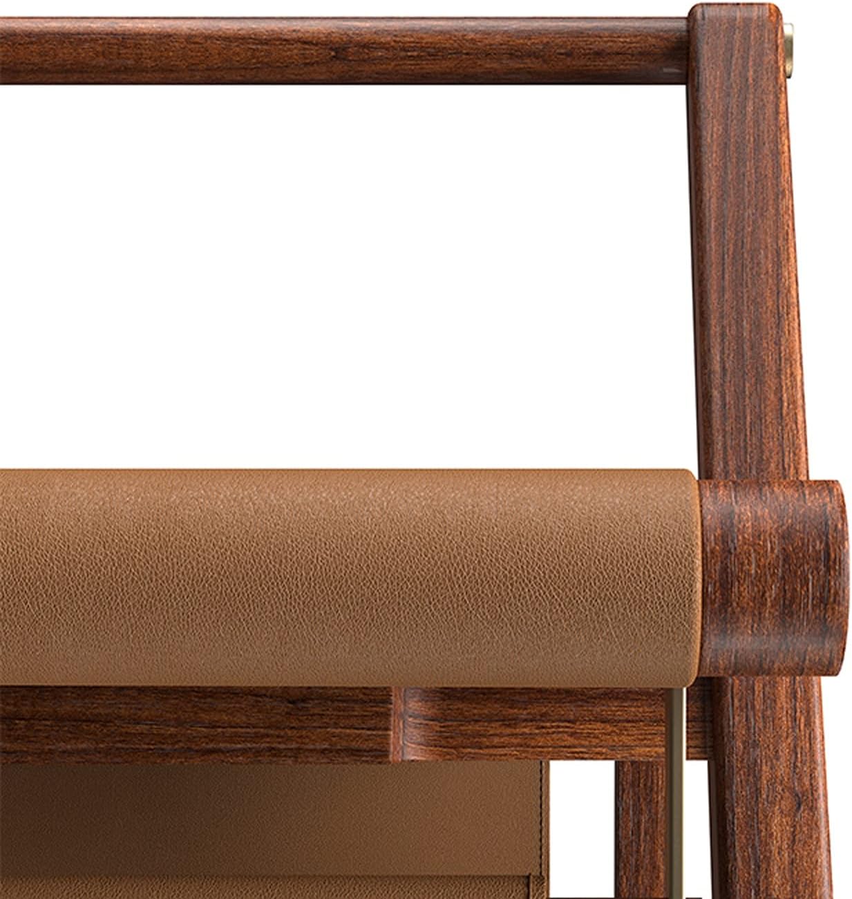 Modern Home Wooden Desk 28-inch Small Desk with Leather Table Mat Creative Study Writing Desk with Unique Storage Space Office Desk (Material : Black Walnut) (Teak) image 5