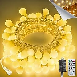 43FT 100LED Connectable Globe String Lights | 8 Modes Fairy Lights Plug in with Remote | Warm White Mini Globe Light for Indoor Outdoor Bedroom Wedding Party Garden Christmas Tree Decor