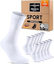 Sports Socks for Men and Women, Reinforced Sponge Tennis Socks 5 Pairs Crew Socks