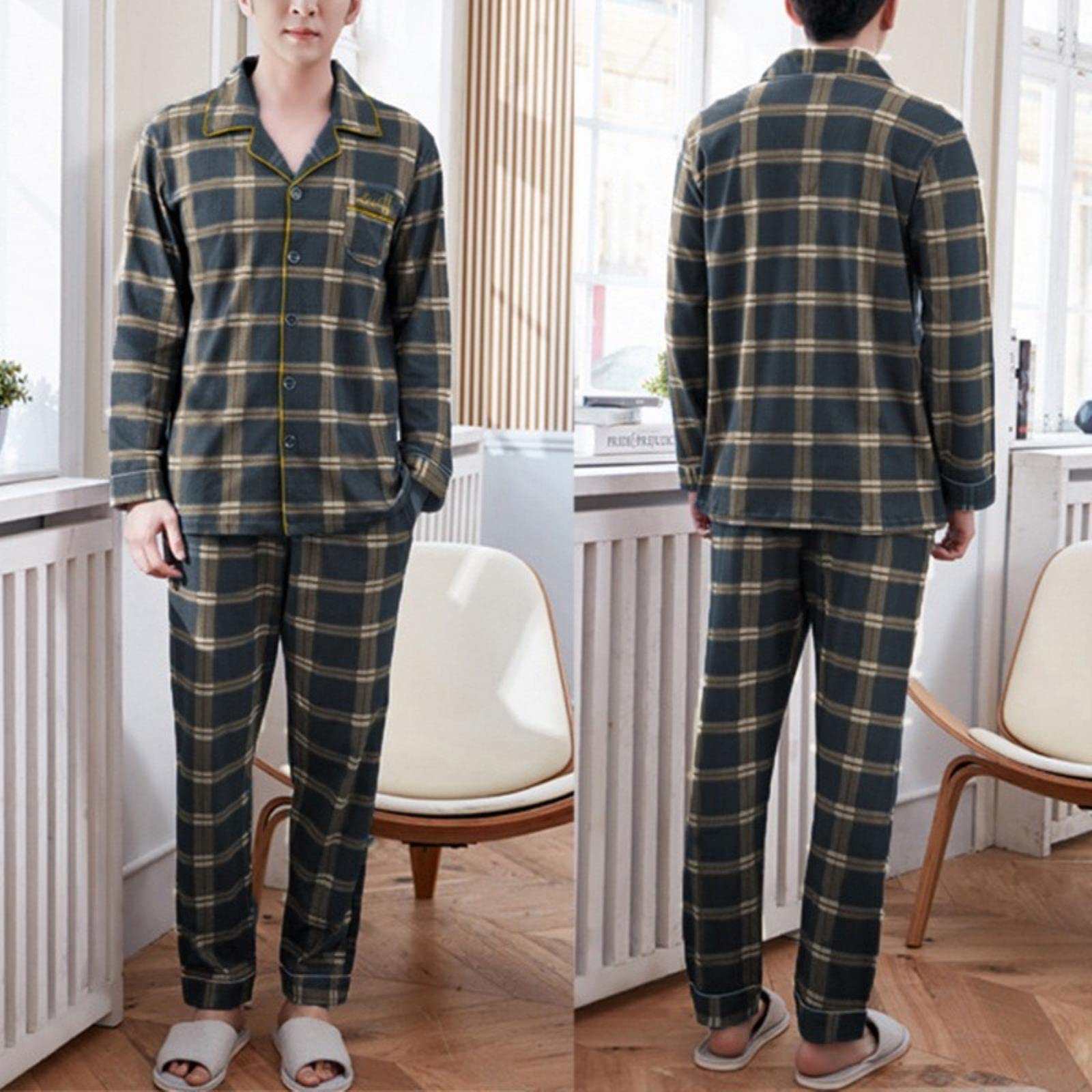 Pigiama Pigiama da Uomo Pigiama in Cotone Suits Pantaloni Pantaloni Pigiama Pigiama Uomo Casual Homewear Abbigliamento Casual